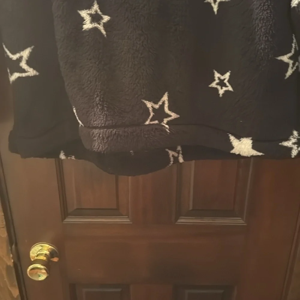 LOFT Star Print Sherpa Sweatshirt